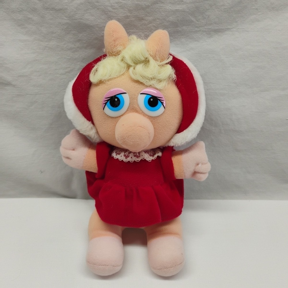 Vintage 1987 Miss Piggy Muppet Baby Christmas Plush No Tags Jim Henson Babies